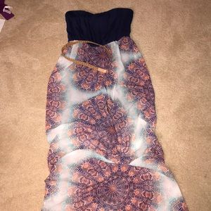 Strapless maxi dress